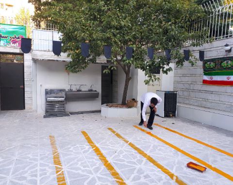 آماده سازی فضای آموزشگاه در دبستان پسرانه امام حسین علیه السلام واحد ۵
